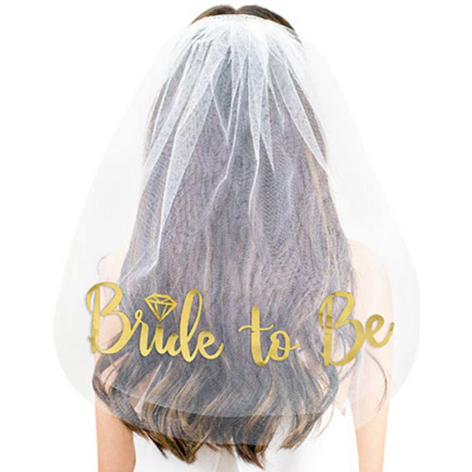 Velo "Bride To Be" Dorado
