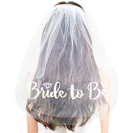 Velo "Bride To Be" Plateado