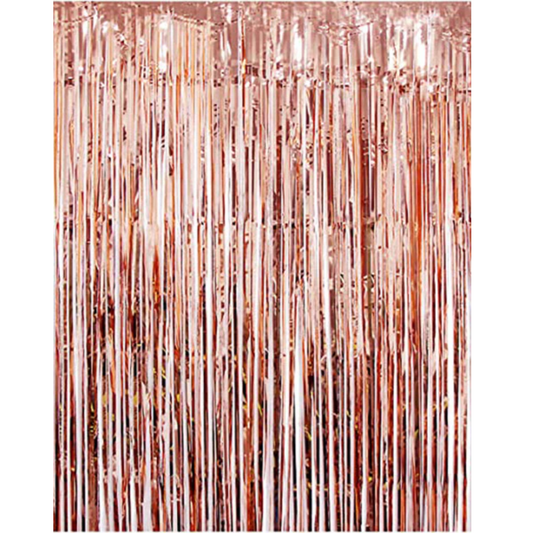 Set 2 Cortinas Metálicas Rose Gold