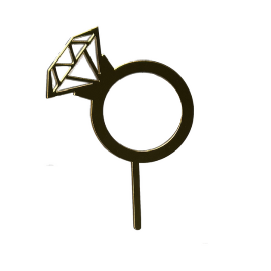Cake Topper Anillo Dorado